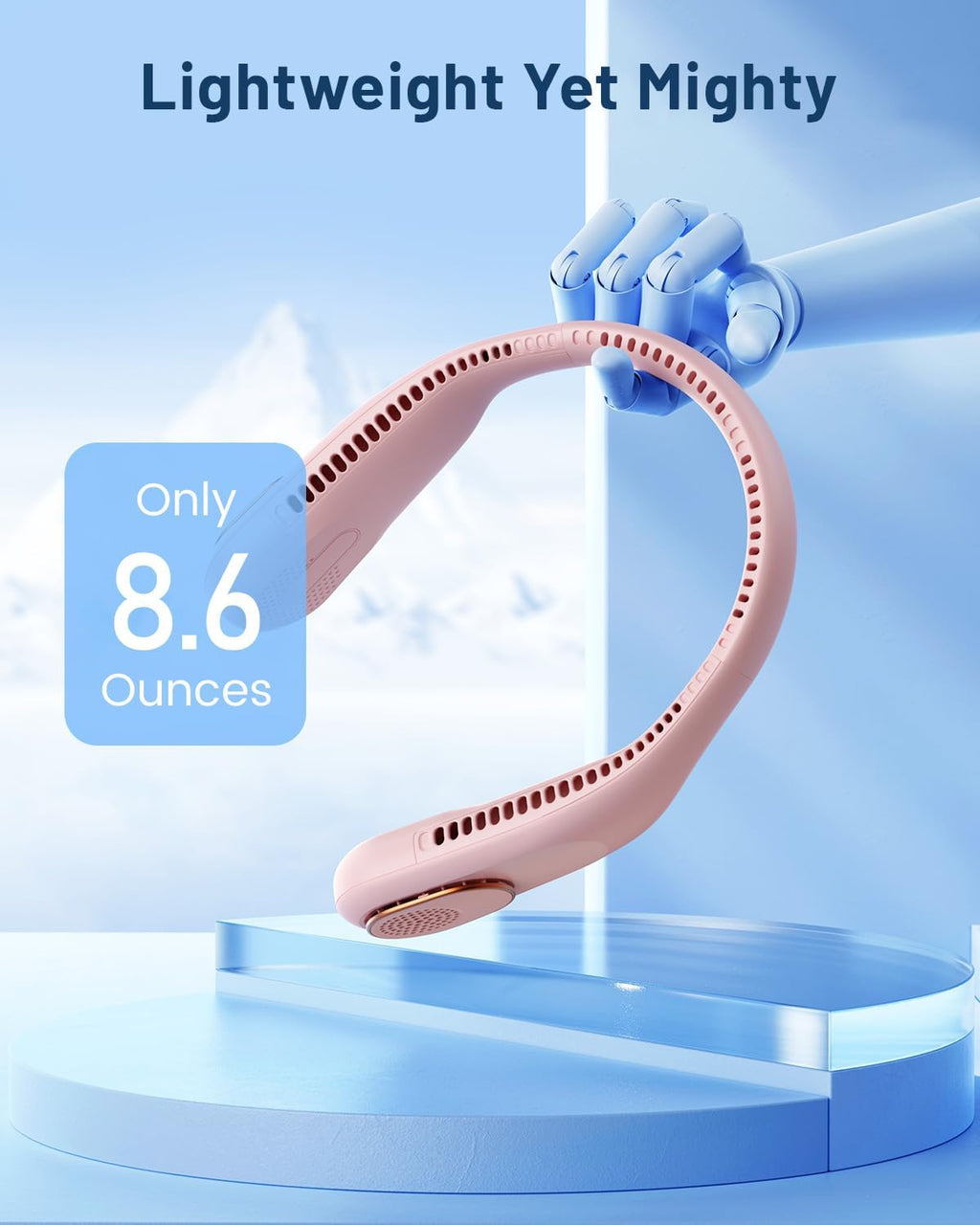 Sweetfull Portable Neck Fan - 360° Bladeless Cooling | USB Rechargeable 4000mAh Wearable Fan for Travel & Gifts
