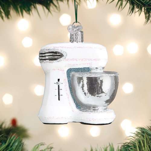 Old World Christmas White Mixer (Multi) Glass Blown Ornament for Christmas Tree, Handcrafted Holiday Decoration, Kitchen Collection