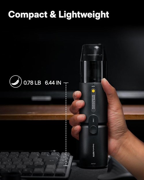 HOTO Handheld Vacuum Cleaner - Cordless 4-in-1 Portable Vortex with 15000Pa Suction | Ideal for Desks & Keyboards