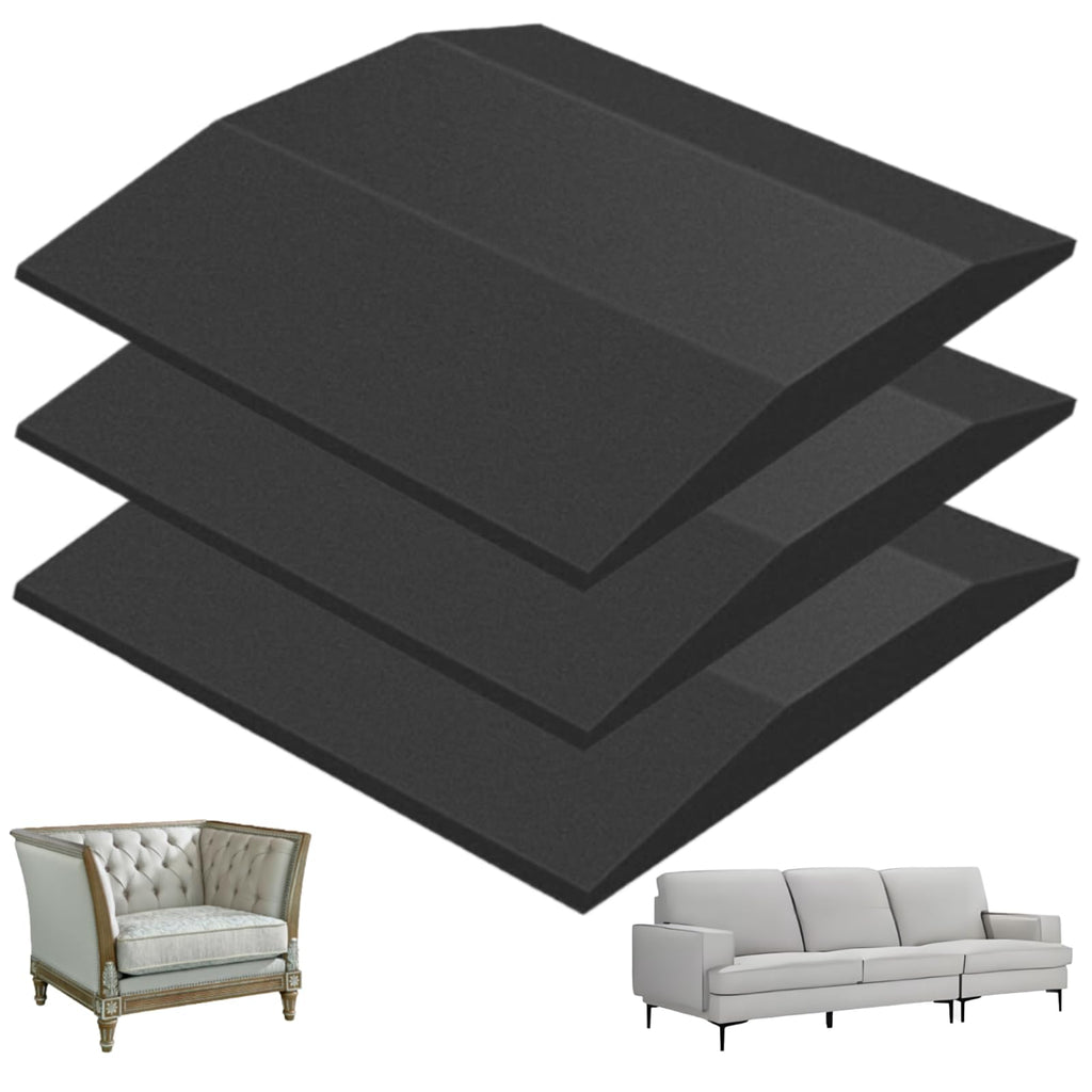 HANDRERLEE 3 PCS Couch Cushion Support, 20" x 20" Black Couch Supports for Sagging Cushions, High-Density Foam for Support and Repairing Sagging Furniture Seat Cushions