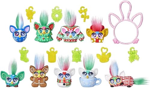 FURBY Minis Advent Calendar - 24 Days of Holiday Surprises with 1-Inch Figures & Accessories for Kids 6+