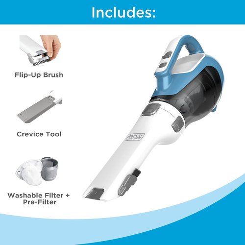 BLACK+DECKER AdvancedClean Handheld Vacuum - Cordless, Compact Design with Crevice Tool & Charging Station