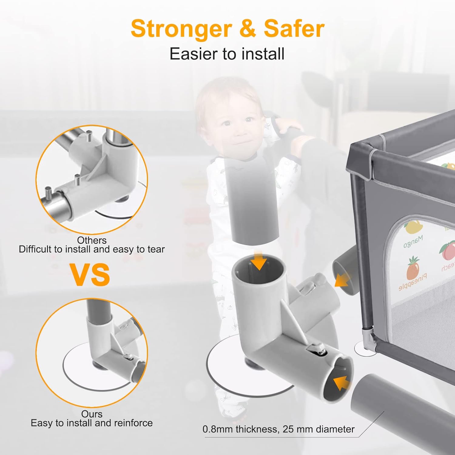 Premium Baby Playpen - Extra Large 71x60 Inches Activity Center with Mat | Safe Indoor & Outdoor Use