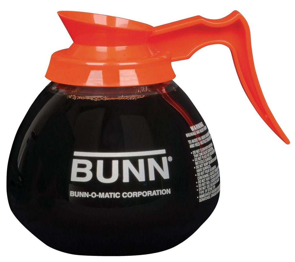 BUNN Coffee Pot Decanter/Carafe, 2 Black Regular and 1 Orange Decaf, 12 Cup Capacity, Set of 3