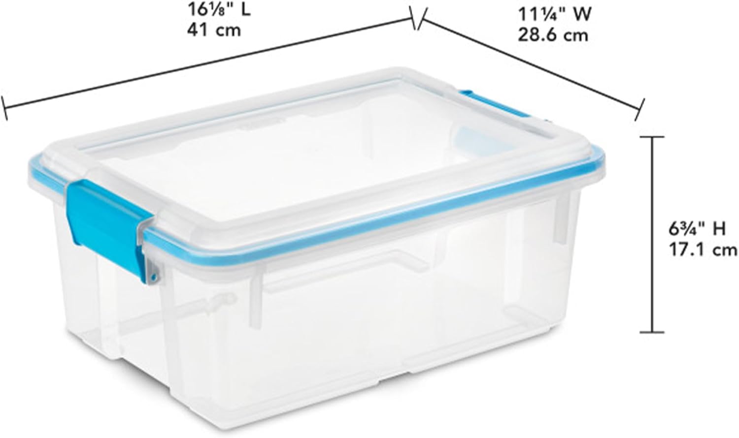 Sterilite 6-Pack Gasket Box - Weather-Resistant Storage Bins with Latching Lids | 12 Quart Heavy-Duty Organizers for Home & Office
