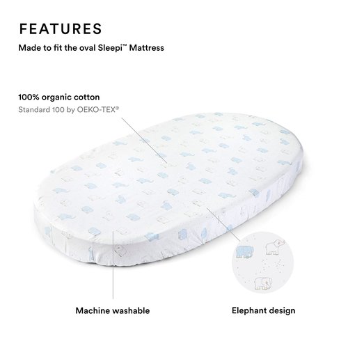 Stokke Sleepi Elephant Crib Fitted Sheet Designed by Pehr
