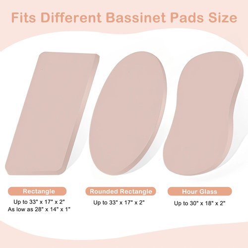 Basumee Muslin Bassinet Sheets for Baby Girl Boy 2 Pack Soft Breathable Baby Bedside Bassinet Fitted Sheets with Bottom Elastic Band Mattress Cover for Rectangle Oval Hourglass Bassinets