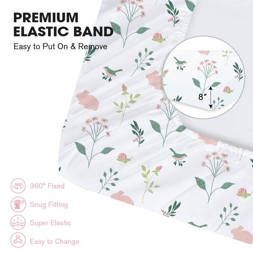 Little Grape Land Crib Sheets - Super Soft 2-Pack Fitted Sheets for Standard Crib & Toddler Mattress (Little Bunny)