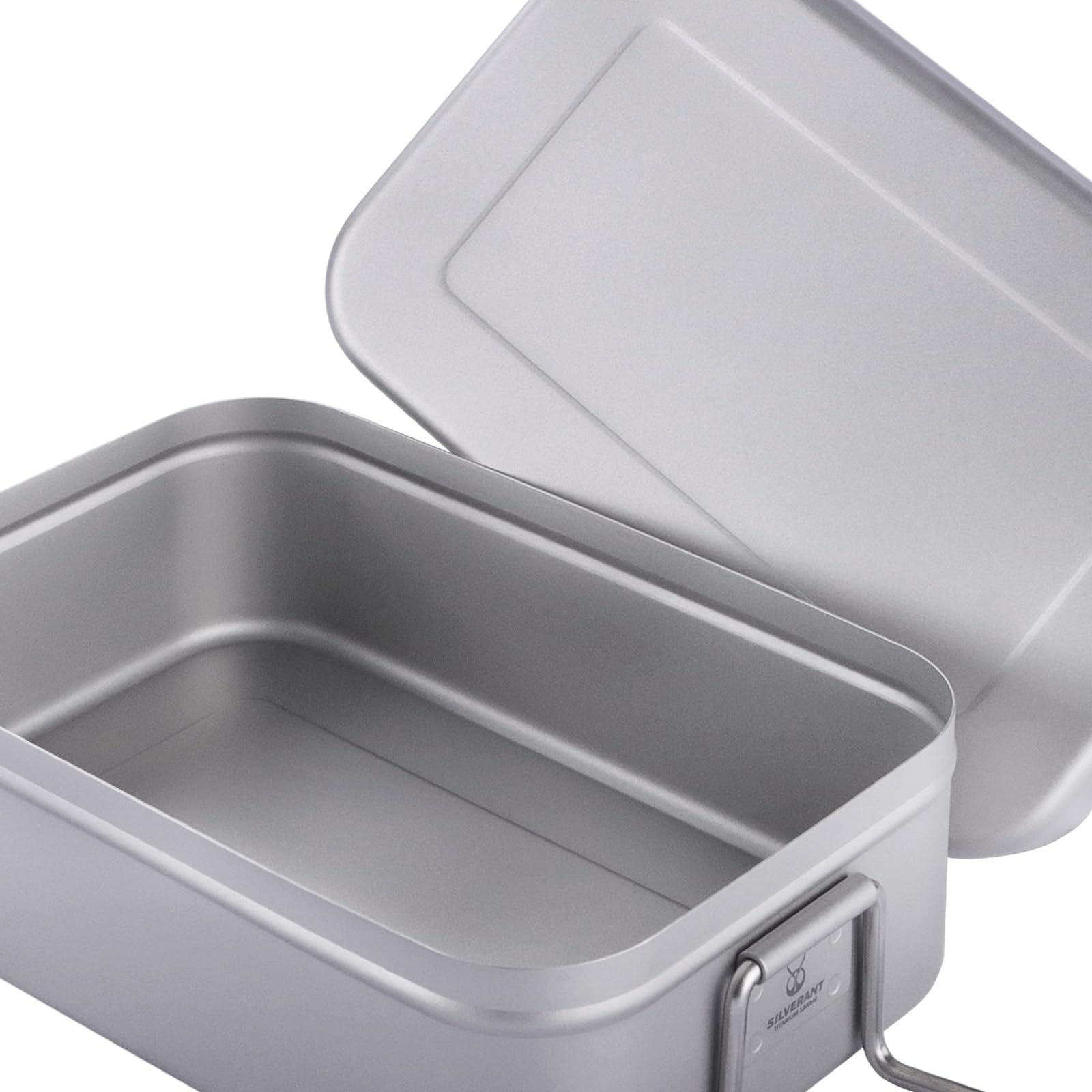 SILVERANT Titanium Bento Camping Lunch Box Mess Kit 1200ml with Airtight Lid Seal and Cover Foldable Handle for Heating on Fire Camp Backpacking Container for Outdoor Camping Hiking Picnic Daily Use