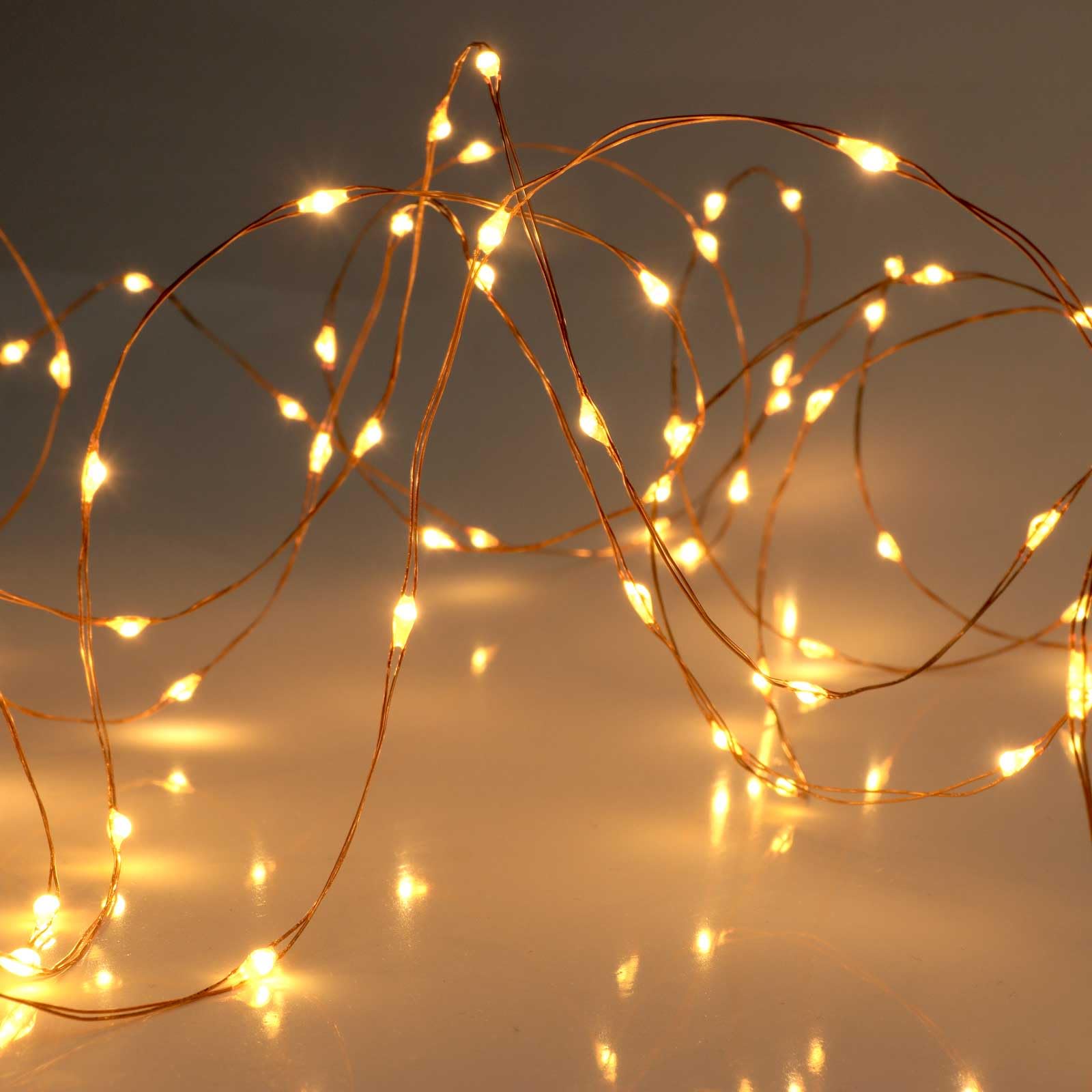 QBIS Warm White Fairy Lights on Copper Wire, 100 Micro LED String Lights with USB Plug, Timer, Multi Function, Adjust Brightness, Pretty Micro LED Christmas Lights