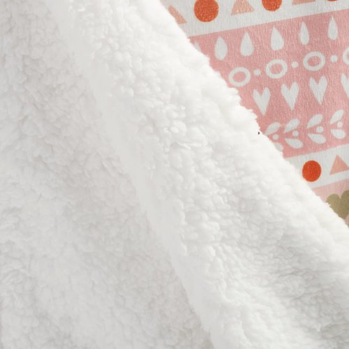 Lush Decor Baby Boho Metallic Hearts Soft & Plush Sherpa Blanket, 40" x 30", Pink & Orange