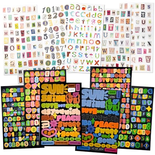 Acoavo Self-Adhesive Magazine Letter Alphabet Stickers for Scrapbooking and Crafts