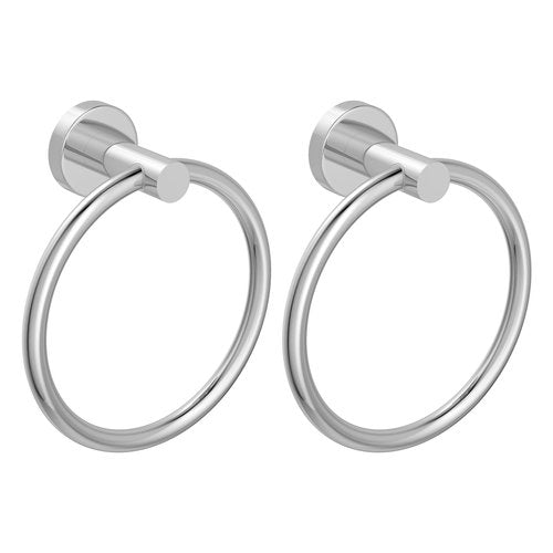 CHIKESI Towel Rings for Bathroom Wall Mount, SUS 304 Stainless Steel Hand Towel Holder, Modern Chrome Bathroom Hardware, 2-Pack