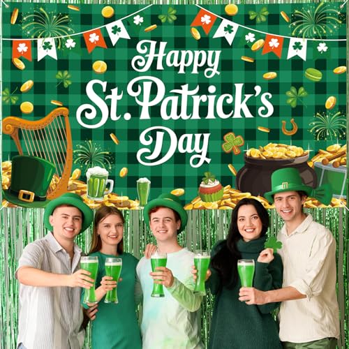 St. Patrick's Day Backdrop Banner 72x43 Inch Irish Party Decoration