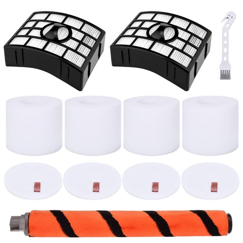 Leadaybetter Filter Replacement for Shark APEX DuoClean Lift-Away AX950 AX951 AZ1002 AZ1000 AZ1000W, 2 Black Filters, 4 Foam & Felt Filters, 1 Brush Roll, Compare to Part # XFF650 & XHF650 & 1173FT950