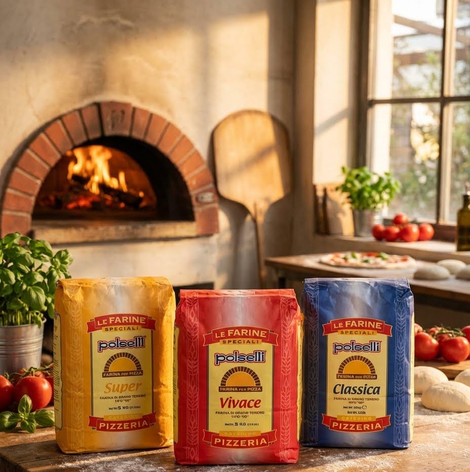 POLSELLI Double Zero Flour - Extra Fine 11 lbs | All-Natural, Unbleached & Unbromated for Pizza & Pasta