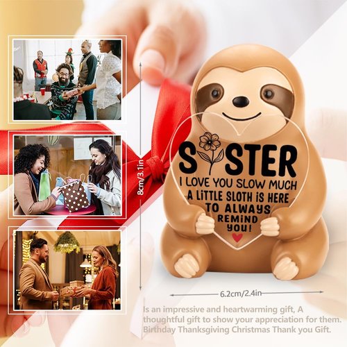 FOKCBOCM Sloth Figurine - Inspirational Gift for Sister, Friend, or Coworker | Encouragement Decor