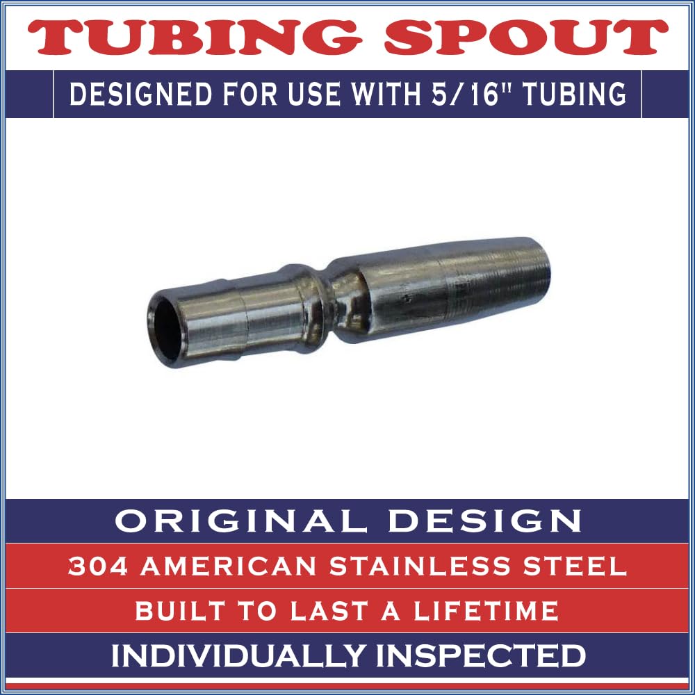 5/16" Stainless Steel Maple Tubing Spouts – Premium Tapping Spiles for Collecting Sap & Making Maple Syrup (25)