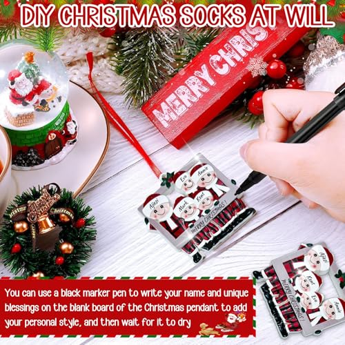 Personalized Family Christmas Ornament 2026 - Resin Holiday Tree Decor with DIY Names (Family of 3)