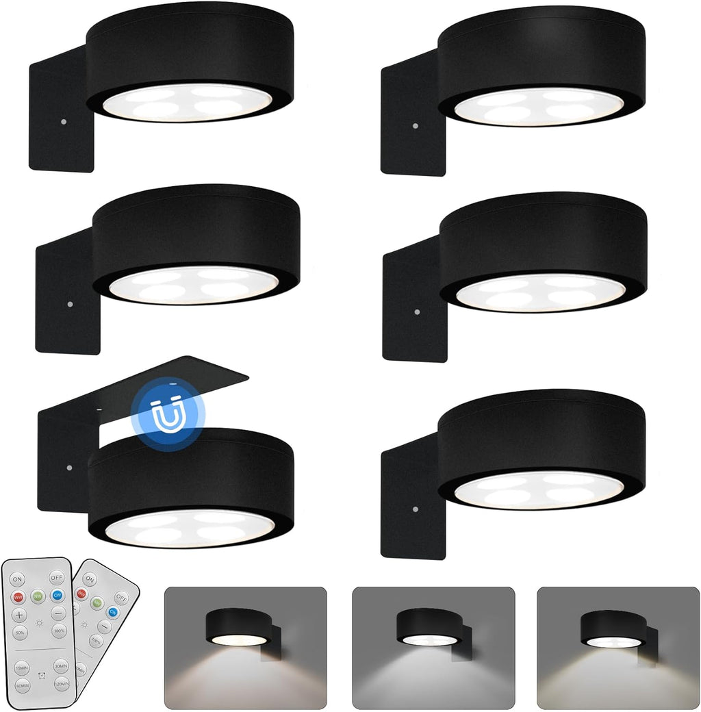 Skiennix 6-Pack Battery Operated Picture Lights - Magnetic Art Display with Remote & Dimmable Timer