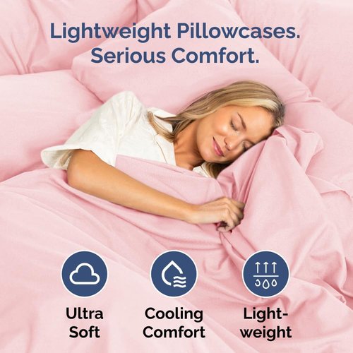 King Pillow Cases by [Brand Name] - Ultra Soft Hotel Quality Covers | Wrinkle-Free & Fade Resistant - 4 Piece Set in Baby Pink