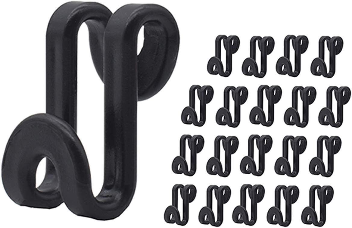 Skiennix Clothes Hanger Connector Hooks - 60 Pcs for Velvet & Wooden Hangers | Heavy-Duty, Space-Saving (Black)