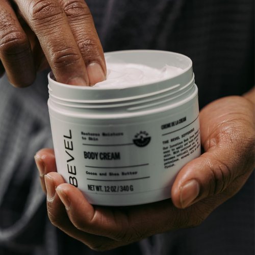 Bevel Body Cream - Luxury Men's Lotion for Dry Skin with Cocoa & Shea Butter | 12 oz, Hypoallergenic & Paraben Free