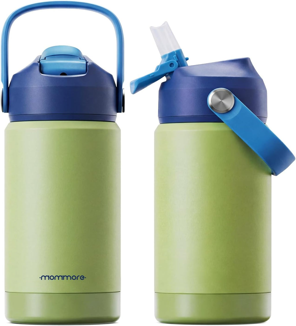 Mommore Kids Water Bottle - 12 oz Insulated Stainless Steel, Leakproof & BPA-Free | Green