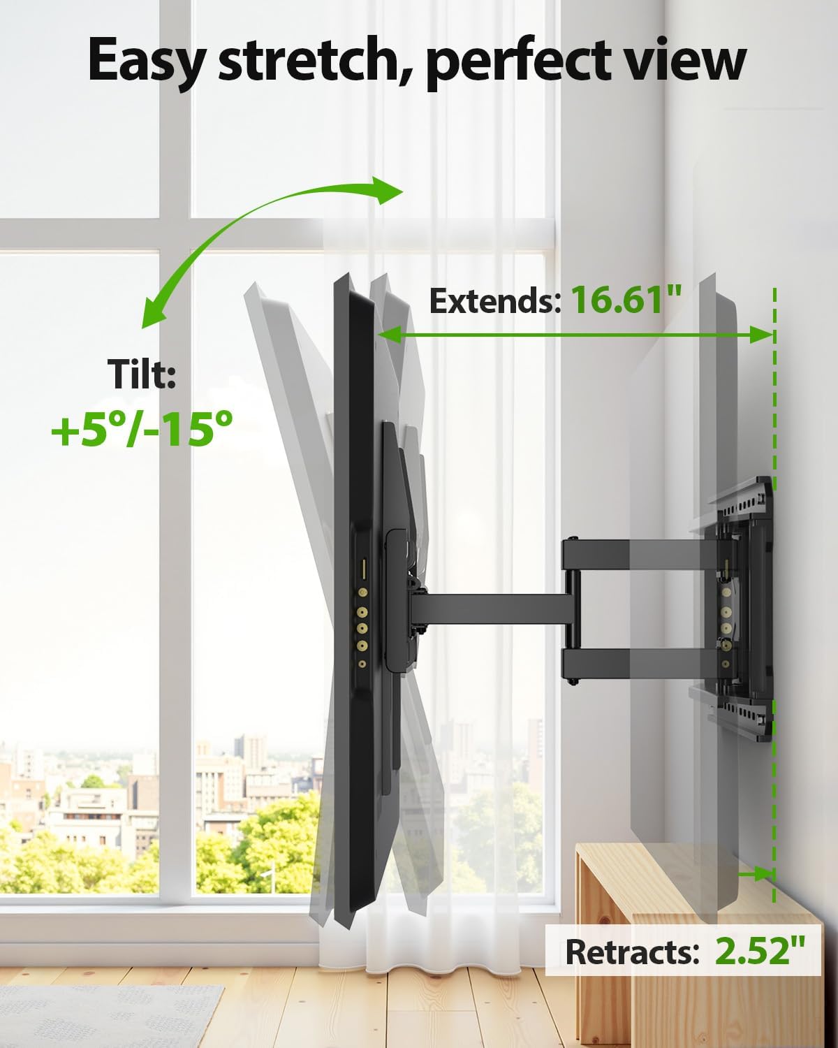 USX MOUNT Full Motion TV Wall Mount - Fits 42-97 Inch TVs Up to 150 lbs | Swivel & Tilt Design, Max VESA 600x400mm