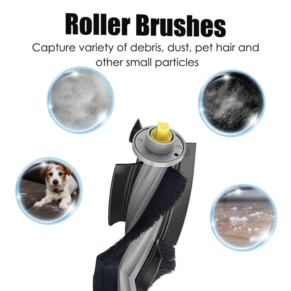 MZY LLC 3 Pack Replacement Rubber Roller Brushes for Ecovacs Deebot X1 Omni/ X1 PRO Omni/ X1 Plus/ T10 Omni/ T10 Turbo Vacuum Cleaner Accessories