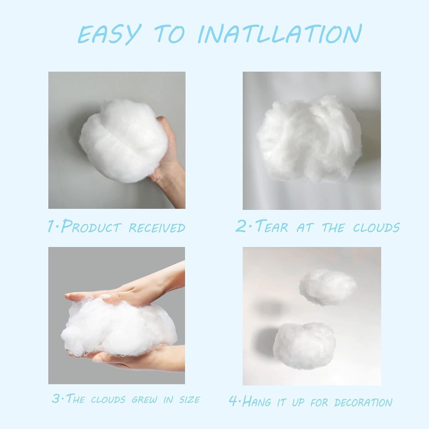Skiennix 12 Pcs Artificial Cloud Props - 3D Hanging Decorations for Weddings & Parties | Small, Medium & Large Sizes