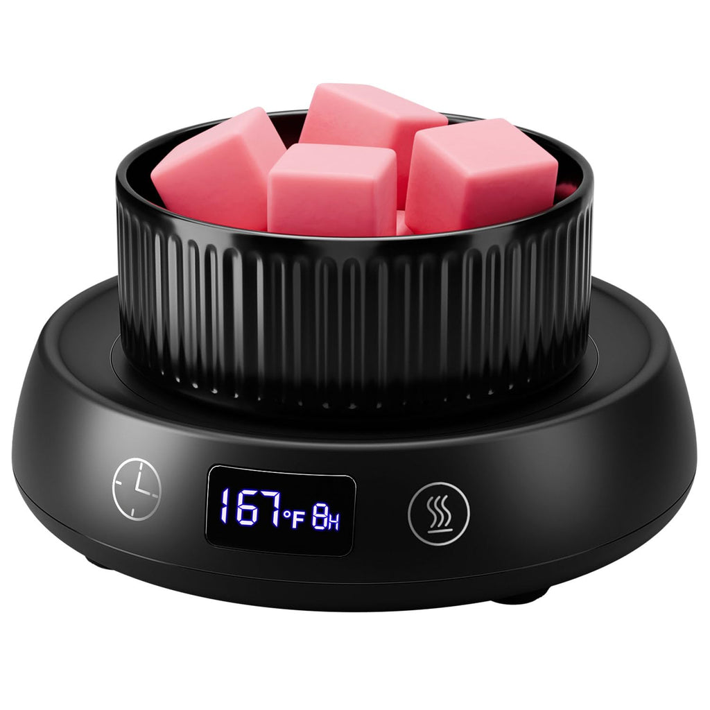 Lyty Wax Melt Warmer 3-in-1 Candle Warmer with Timer, Electric Scented Wax Melter Fragrance Wax Cube Burner for Home Bedroom Office, 8H Auto Shut Off 3 Temperature Setting (Black)