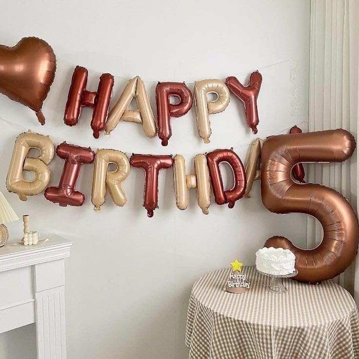 Skiennix 40-Inch Balloon Numbers - Big Coffee Brown Balloons for 5th Birthday & Wedding Decor
