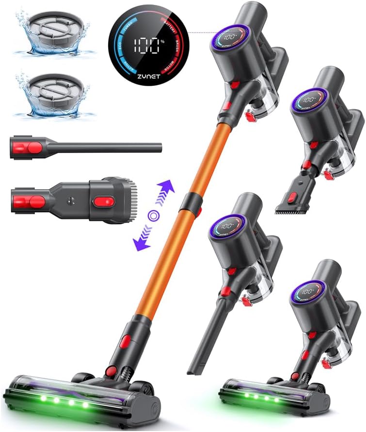 S8 Cordless Vacuum Cleaner - 500W Lightweight Stick Vacuum with LED Display & 40-Minute Runtime | Ideal for Hard Floors, Carpets & Pet Hair