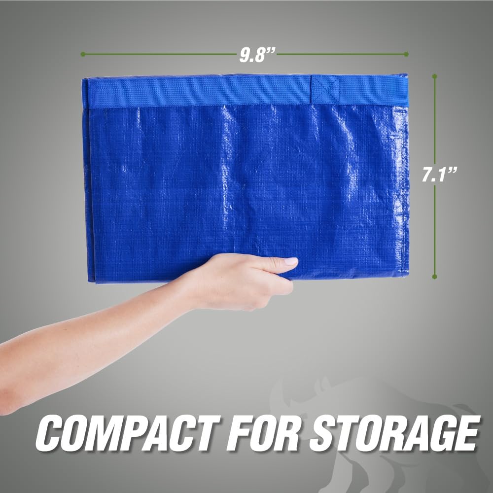 RUGGED RHINO Heavy Duty Extra Large Moving Bags - Durable Blue Storage Solution with Strong Handles & Zipper | 2 Pack