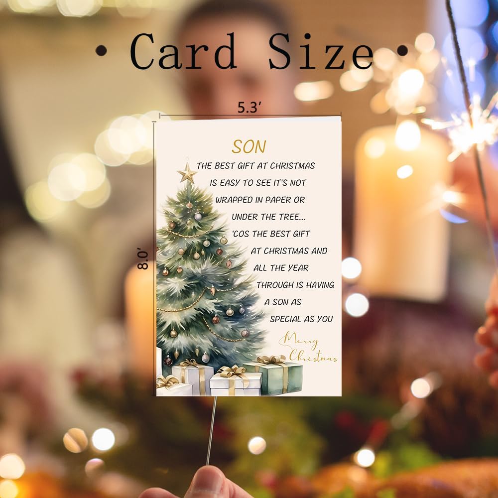 Regine Switzerland Merry Christmas Cards for Son - Heartwarming Holiday Greeting with Envelope