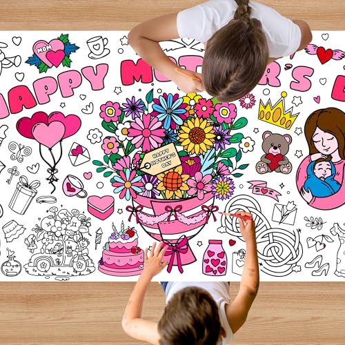 Extra-Large Mother's Day Coloring Poster & Tablecloth - 30x72 Inch