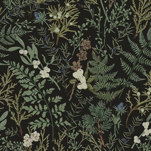 Dark Green Fern Self-Adhesive Shelf Liner - 17.3" x 118"