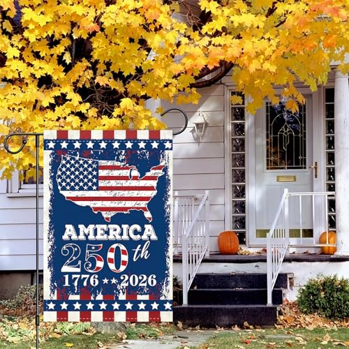 250th Anniversary Garden Flag 1776-2026, Double-Sided Patriotic Decor