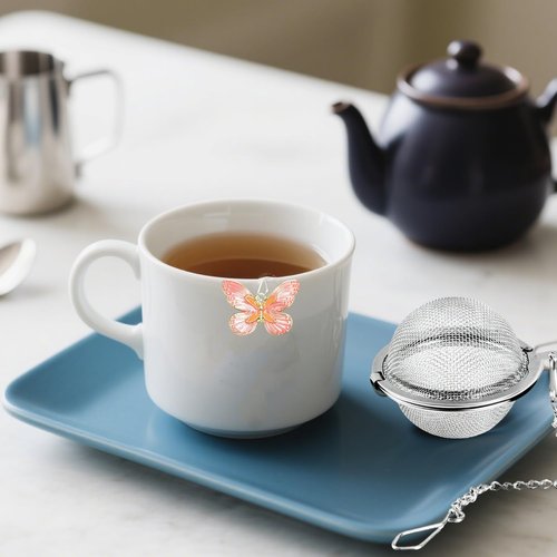 3 Pcs Tea Infusers for Loose Tea Leaf Steeper Tea Balls for Loose Tea Diffusers for Loose Tea Stainless Steel Tea Infuser Loose Leaf Tea Steeper with Metal Pendant (Butterfly and Flower)