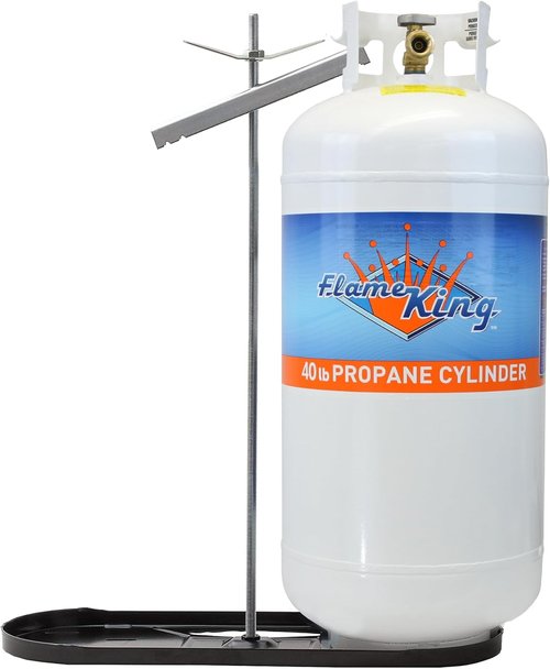 Flame King Dual RV Propane Tank Cylinder Rack - Holds 40lb Tanks for RVs & Trailers - KT40MNT