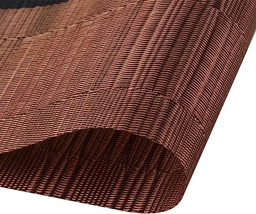 SHACOS Woven Vinyl Table Runner 12x36 Inch Ombre Coffee Black Waterproof Indoor Outdoor Decor