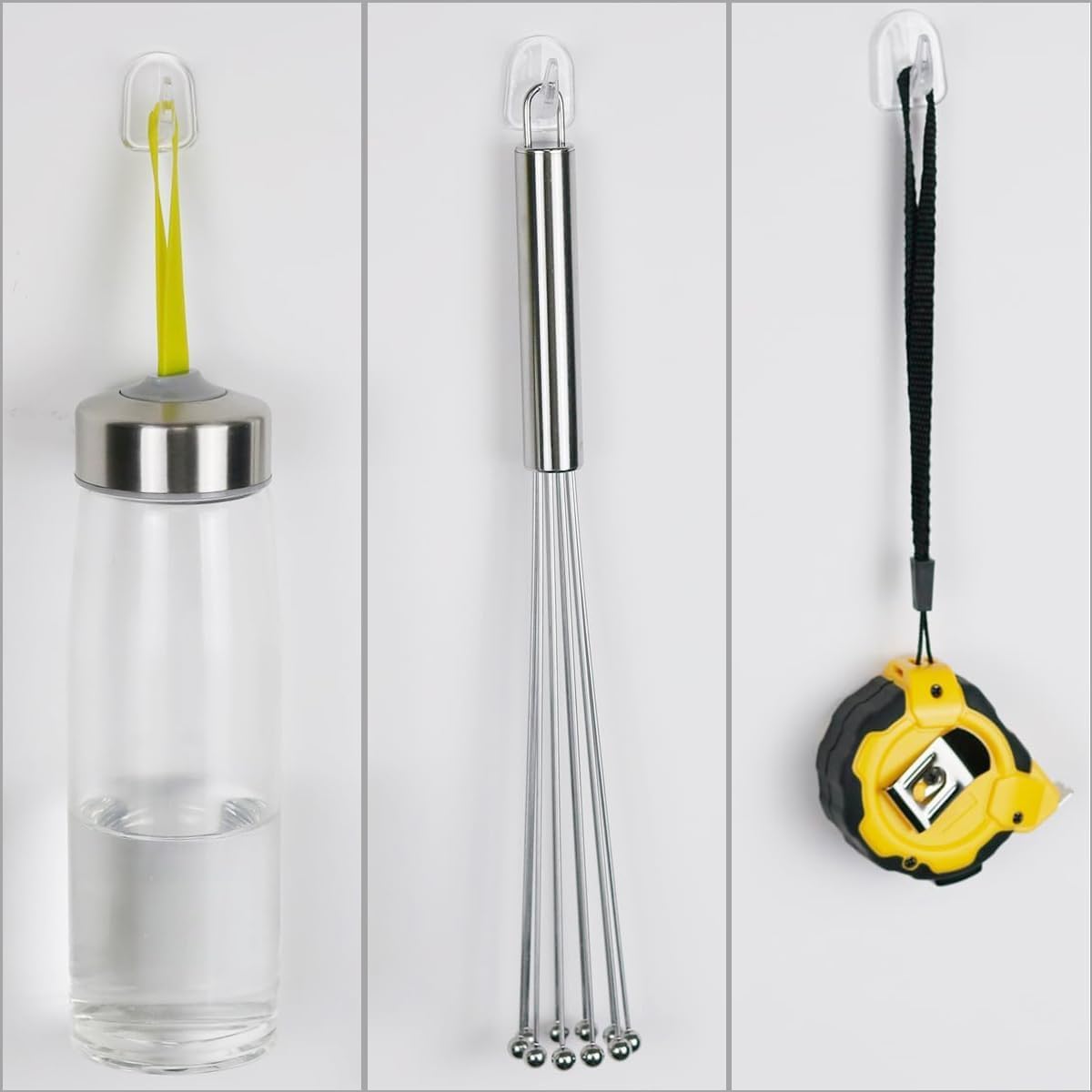 Skiennix Clear Adhesive Wall Hooks - 36 Pieces of Transparent Sticky Hooks for Seamless Hanging in Any Room