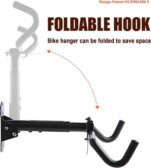 Gootus Bike Wall Mount Hanger - Horizontal Bicycle Storage Rack | Indoor Holder for Road, Mountain & Hybrid Bikes