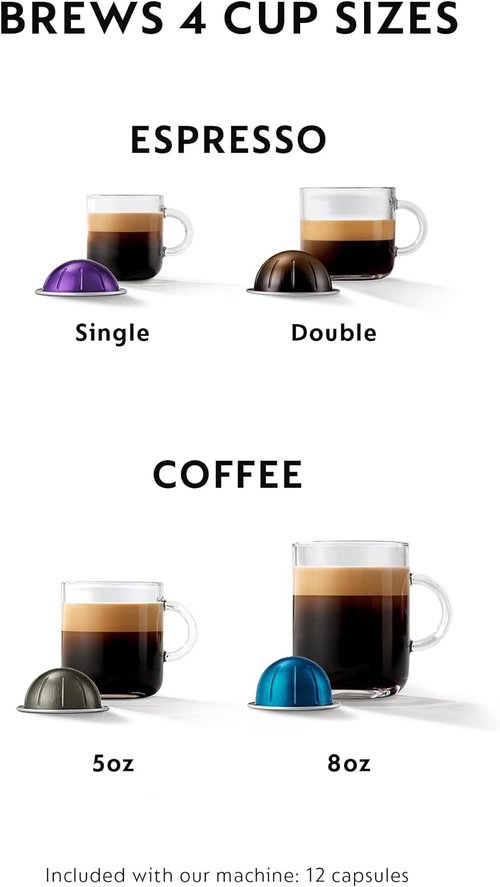 De'Longhi Nespresso Vertuo Coffee & Espresso Machine - Silver with Milk Frother
