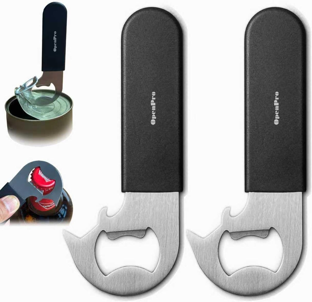 Skiennix Magnetic 2-in-1 Can Opener | Easy Manual Beer & Pet Food Opener for Seniors - 2-Pack