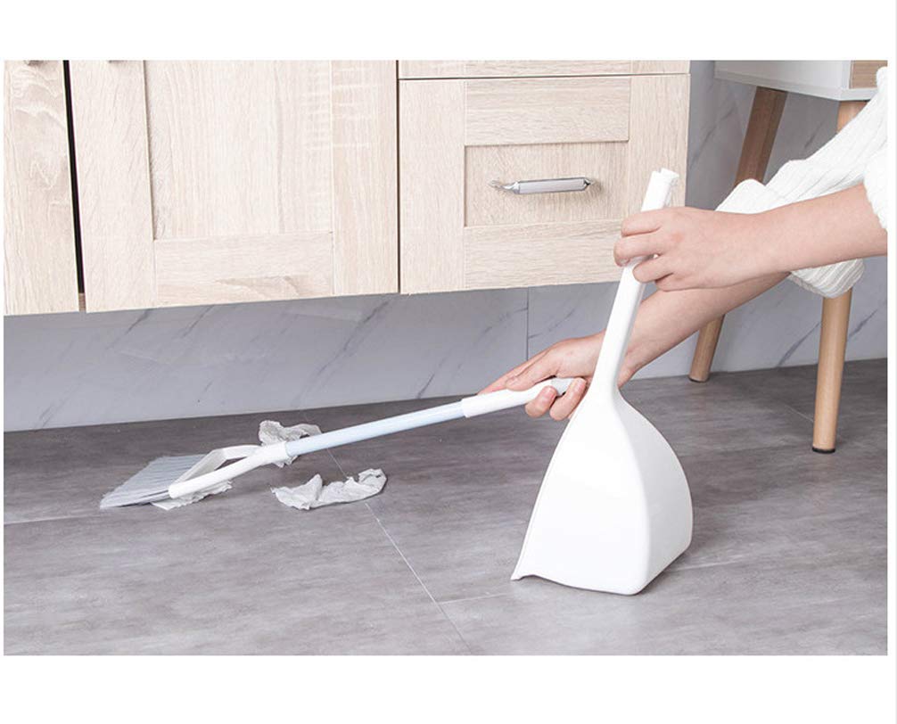 Qidiwin Mini Broom and Dustpan, Home Kitchen Sweeping for Kids(White+Gray)