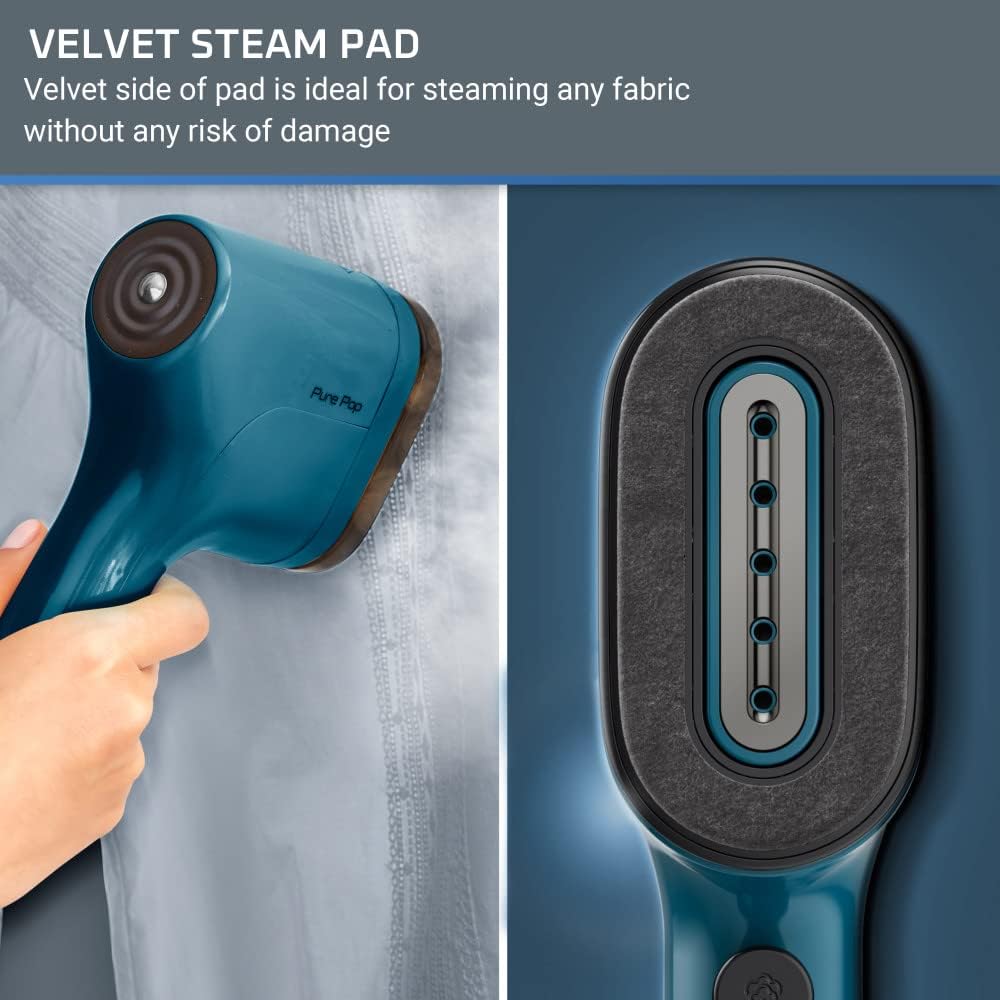 Rowenta PurePop Handheld Steamer - Fast 15-Second Heat-Up | 2.3 Oz Capacity, Portable Travel Essential in Blue