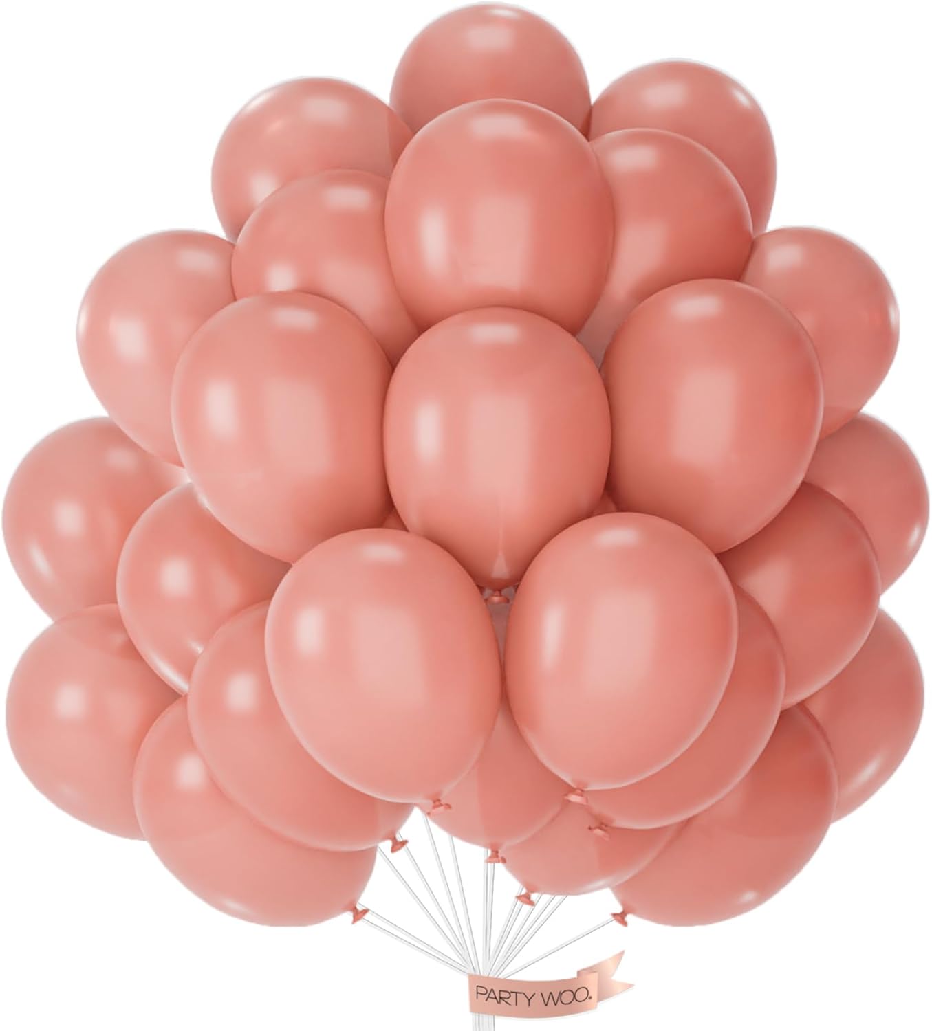 PartyWoo Dusty Pink Balloons - 50 Pcs 12 Inch Blush Rose Latex Helium Balloons for Baby Shower & Birthday Decor