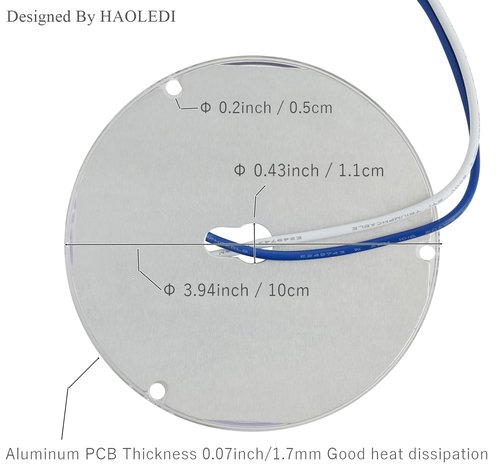 HAOLEDI 4 inch LED Ceiling Fan Light Retrofit Kit, Ceiling Light Replacement kit, Led Ceiling Flush Light Retrofit PCB,120V 18W 2200LM White 5000K (1-Pack White 5000K)